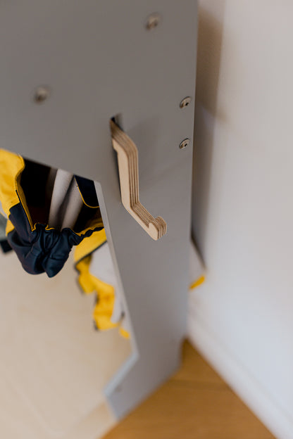 Armoire de rangement pour vêtements d'extérieur d'enfants – Structure robuste en bois