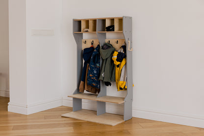 Armoire de rangement pour vêtements d'extérieur d'enfants – Structure robuste en bois