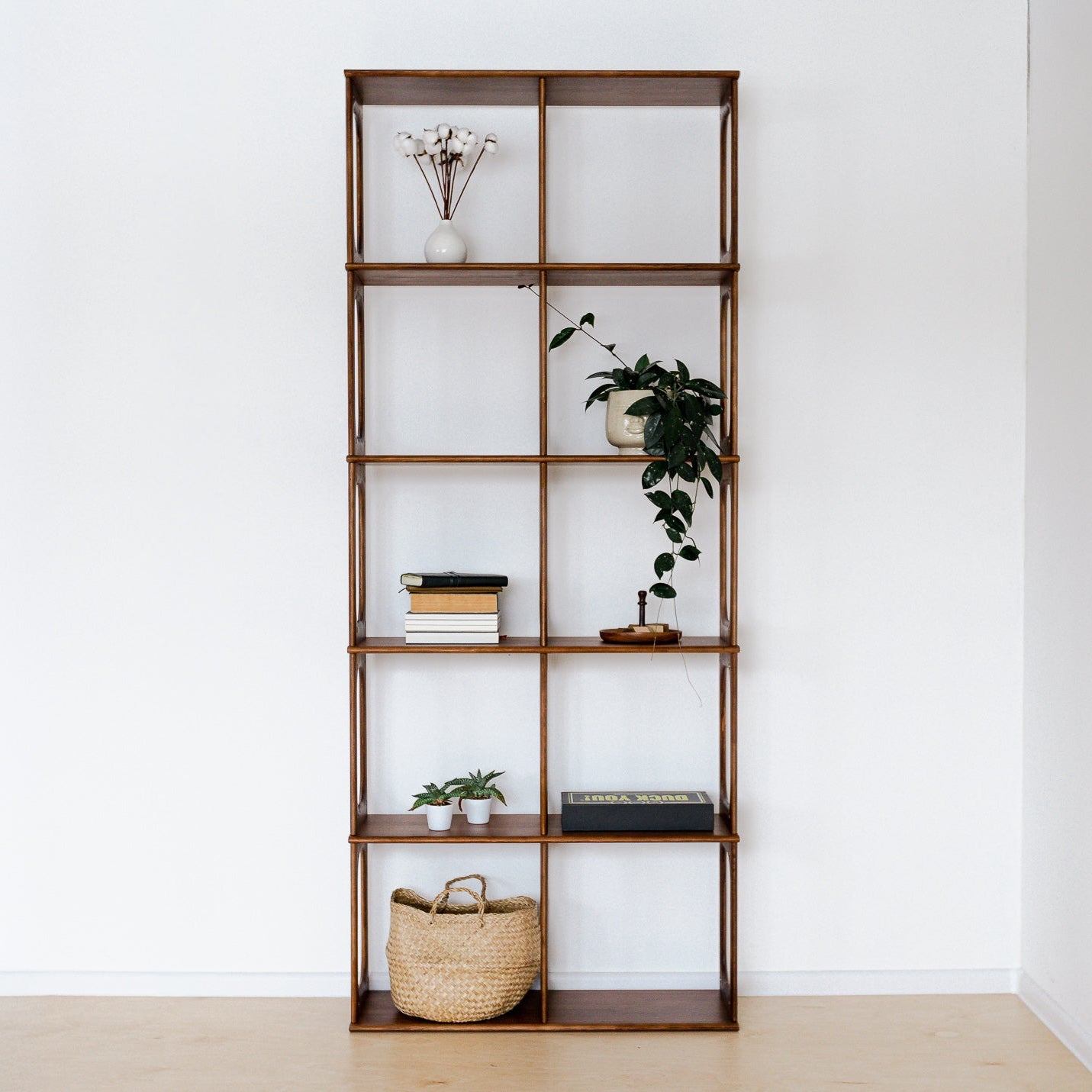 Mid-Century Modern Illuminator Shelf | Solid Pine | Honeycomb