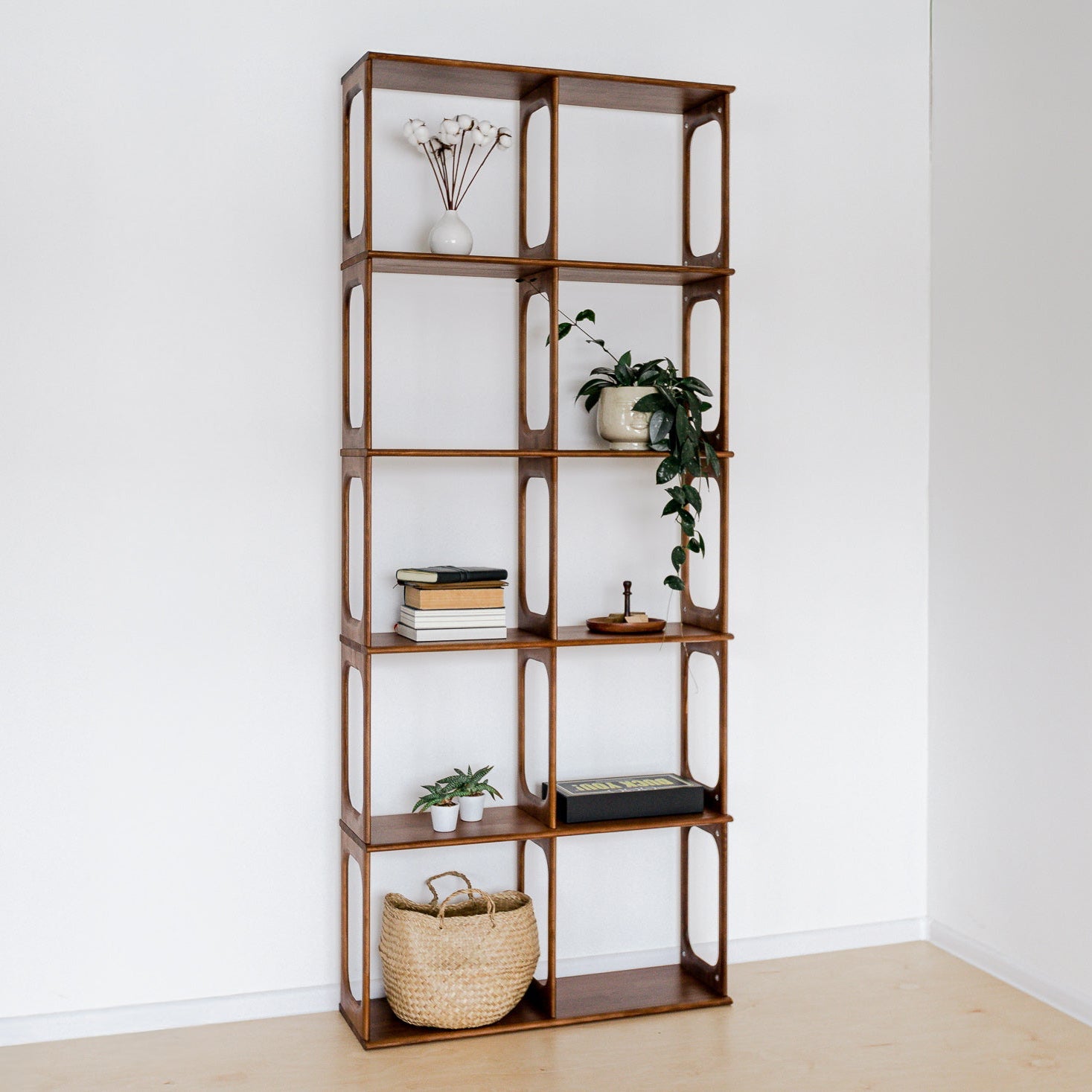 Mid-Century Modern Illuminator Shelf | Solid Pine | Honeycomb