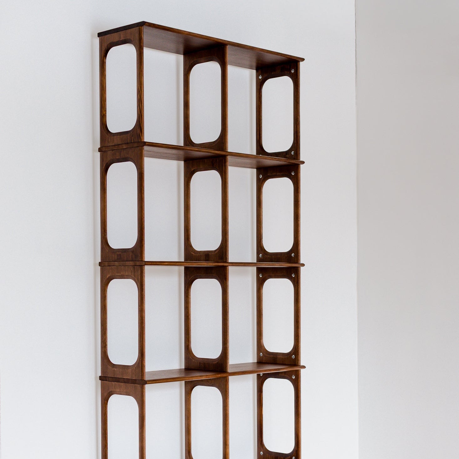 Mid-Century Modern Illuminator Shelf | Solid Pine | Honeycomb