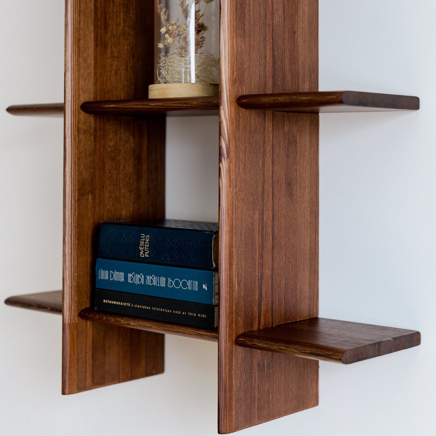 Mid-Century Modern Hashtag Wall Shelf | Solid Pine | Geometric